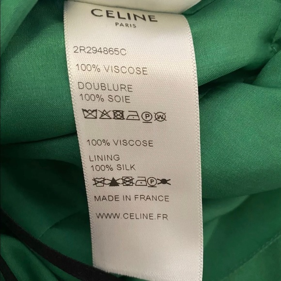 CELINE - Green Short Dress (Size 34), New W/Tags. - Picture 6 of 6